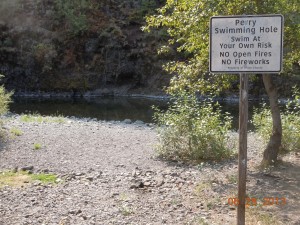 Perry Swimming Hole Warning Sign